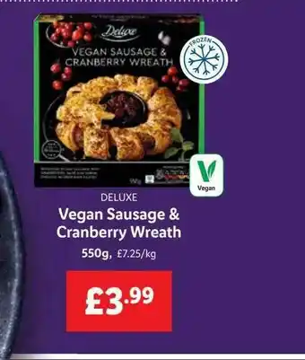 Lidl Deluxe Vegan Sausage & Cranberry Wreath offer