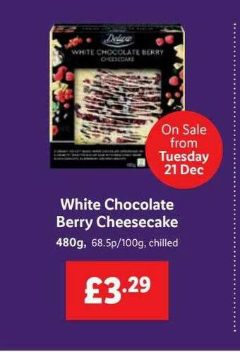 Lidl White Chocolate Berry Cheesecake offer