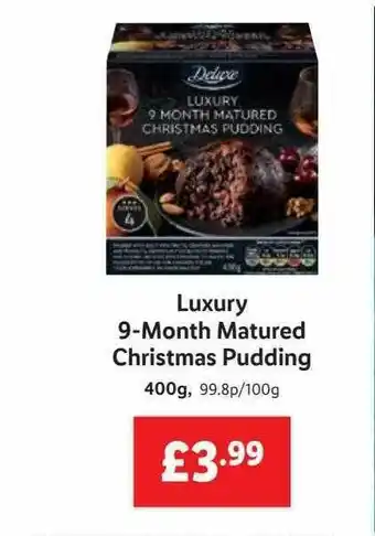Lidl Luxury 9-month Matured Christmas Pudding offer
