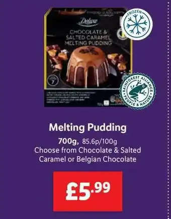 Lidl Melting Pudding Choose From Chocolate & Salted Caramel Or Belgian Chocolate offer