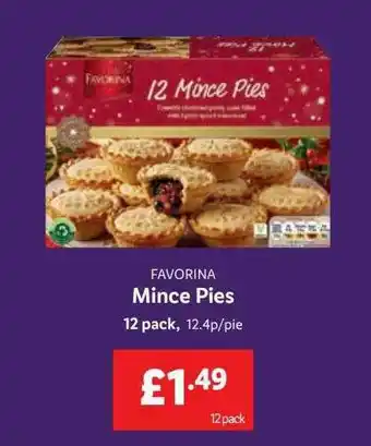 Lidl Favorina Mince Pies 12 Pack 12.4p-pie offer