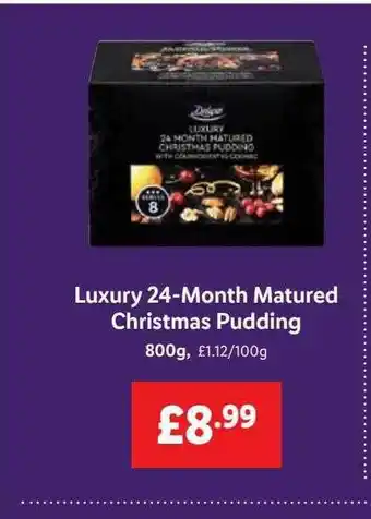 Lidl Luxury 24-month Matured Christmas Pudding offer