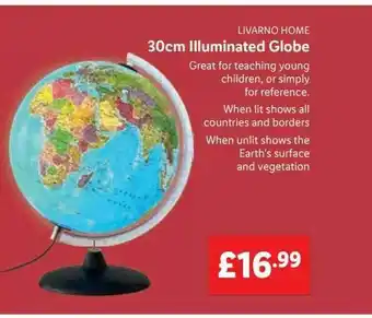 Lidl Livarno Home 30cm Illuminated Globe offer
