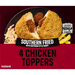 Iceland Iceland 4 Chicken Toppers Southern Fried with Southern Style Gravy 400g offer