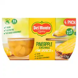 Iceland Del Monte Quality Pineapple Chunks in Juice 4 x 113g (452g) offer