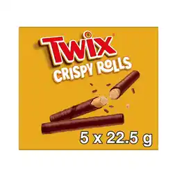Morrisons Twix Milk Chocolate Crispy Rolls Snack Bar Multipack 5 x 22.5g Bars offer