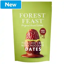 Morrisons Forest Feast Dubai Style Pistachio Crisp Milk Chocolate Dates 120g offer
