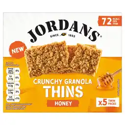 Tesco Jordans Crunchy Granola Thins Honey 5 x 32g offer