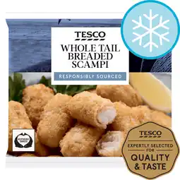 Tesco Tesco Wholetail Breaded Scampi 280G offer
