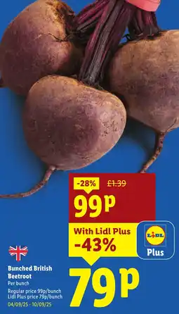 Lidl Bunched British Beetroot offer