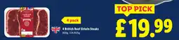 Lidl 4 British Beef Sirloin Steaks offer