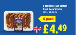 Lidl 6 Italian Style British Pork Loin Steaks offer