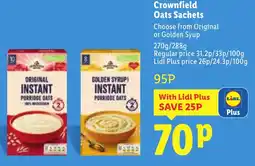 Lidl Crownfield Oats Sachets offer