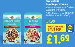 Lidl Crownfield Low Sugar Granola offer