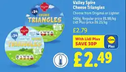 Lidl Valley Spire Cheese Triangles offer