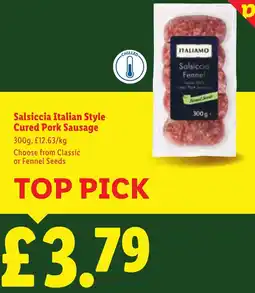 Lidl Salsiccia Italian Style Cured Pork Sausage offer