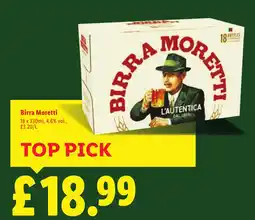 Lidl Birra Moretti offer