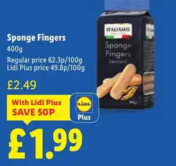 Lidl Sponge Fingers offer
