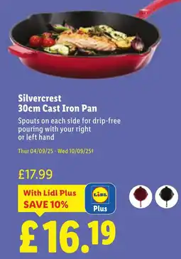 Lidl Silvercrest 30cm Cast Iron Pan offer