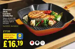 Lidl Silvercrest 24cm Cast Iron Griddle Pan offer