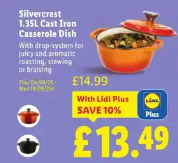 Lidl Silvercrest Cast Iron Casserole Dish offer