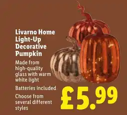 Lidl Livarno Home Light-Up Decorative Pumpkin offer