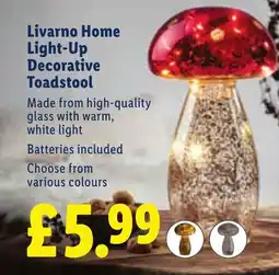 Lidl Livarno Home Light-Up Decorative Toadstool offer