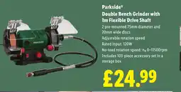 Lidl Parkside Double Bench Grinder with 1m Flexible Drive Shaft offer