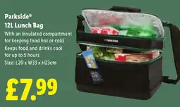 Lidl Parkside 12L Lunch Bag offer