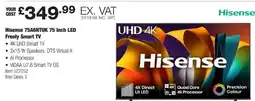 Costco Hisense 75A6NTUK 75 Inch LED Freely Smart TV offer