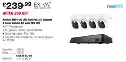 Costco Reolink 8MP (4K) UHD NVR POE AI 8 Channel 4 Dome Camera Kit with 2TB HDD offer