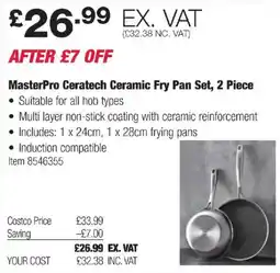 Costco MasterPro Ceratech Ceramic Fry Pan Set, 2 Piece offer