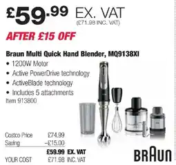 Costco Braun Multi Quick Hand Blender, MQ9138XI offer