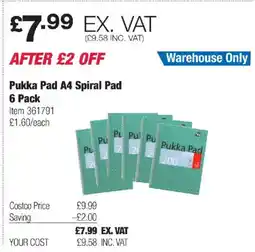 Costco Pukka Pad A4 Spiral Pad 6 Pack offer