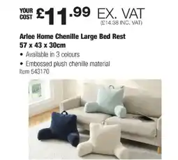 Costco Arlee Home Chenille Large Bed Rest offer