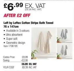Costco Loft by Loftex Cotton Stripe Bath Towel offer