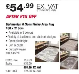 Costco Gertmenian & Sons Finlay Area Rug offer