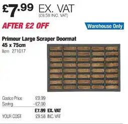 Costco Primeur Large Scraper Doormat offer