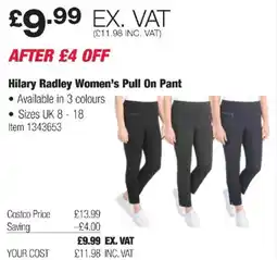 Costco Hilary Radley Women's Pull On Pant offer