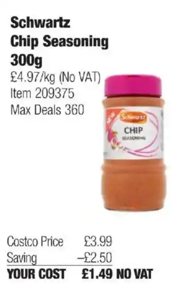 Costco Schwartz Chip Seasoning offer