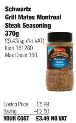 Costco Schwartz Grill Mates Montreal Steak Seasoning offer