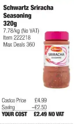 Costco Schwartz Sriracha Seasoning offer