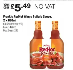 Costco Frank's RedHot Wings Buffalo Sauce offer