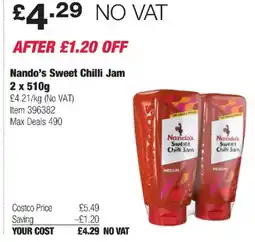 Costco Nando's Sweet Chilli Jam offer