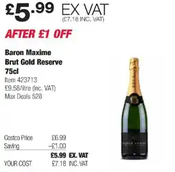Costco Baron Maxime Brut Gold Reserve offer