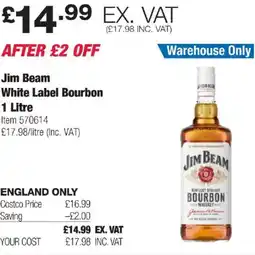 Costco Jim Beam White Label Bourbon offer
