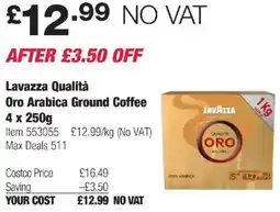 Costco Lavazza Qualità Oro Arabica Ground Coffee offer