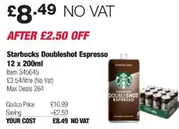 Costco Starbucks Doubleshot Espresso offer