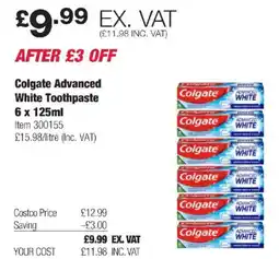 Costco Colgate Advanced White Toothpaste offer