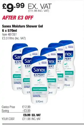 Costco Sanex Moisture Shower Gel offer